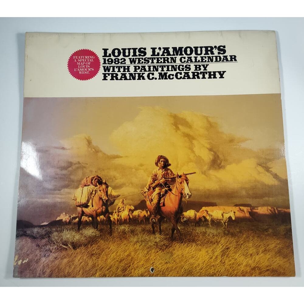 Frank McCarthy & Louis L'Amour Calendar 1982 with L'Amour's West Map